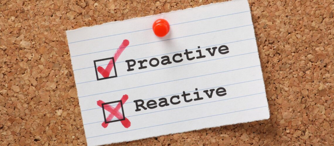 Proactive versus reactive workplace behaviour checklist for team initiative framework development