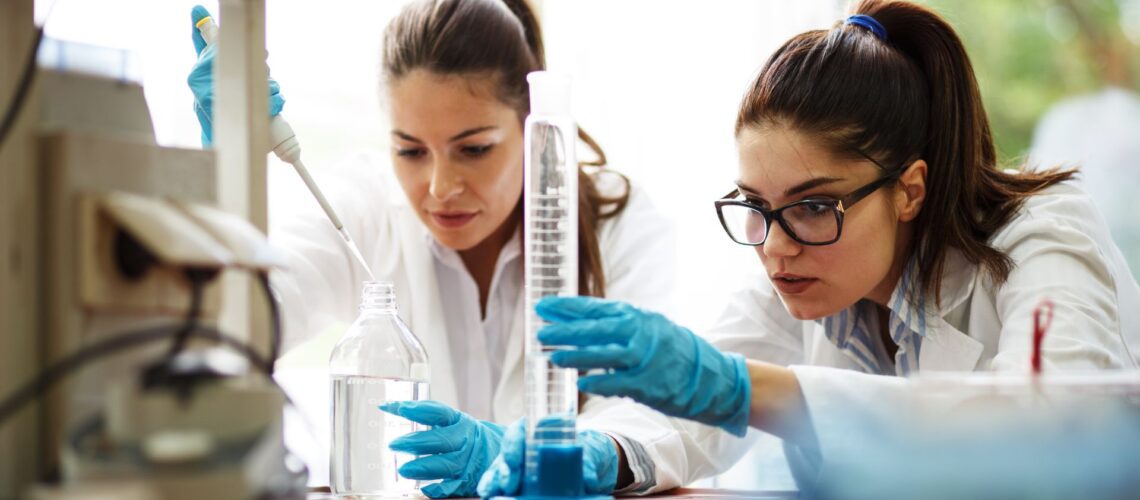 Young professionals working in pharmaceutical leadership development and high performing teams