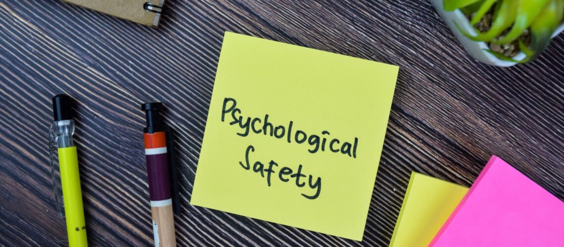 Psychological safety workplace planning with Post-it note and brainstorming tools